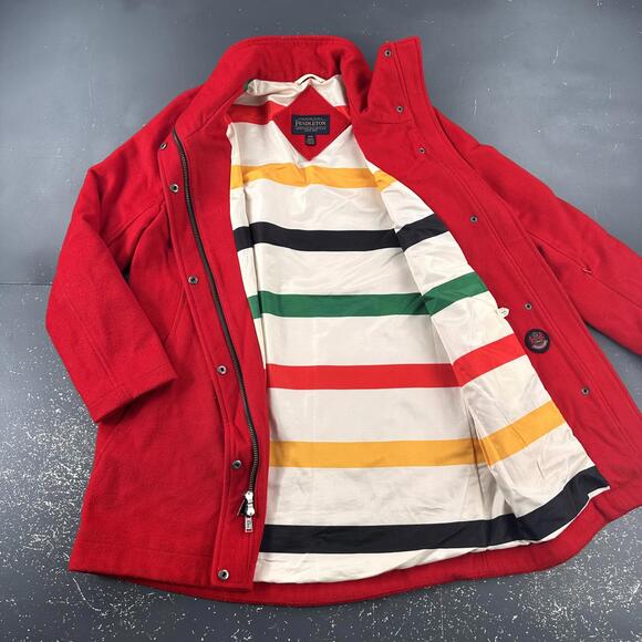 Pendleton Jackets & Blazers - Pendleton Wool Jacket Womens Medium Red Cascade Campbell Glacier Stripe Lining